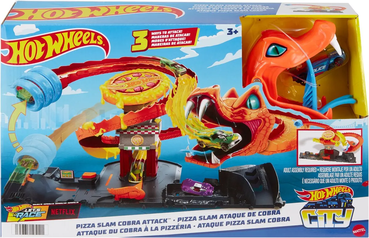 Hot Wheels City Cobra Slam Pizza Attack Racebaan HTN81 - Multikleur