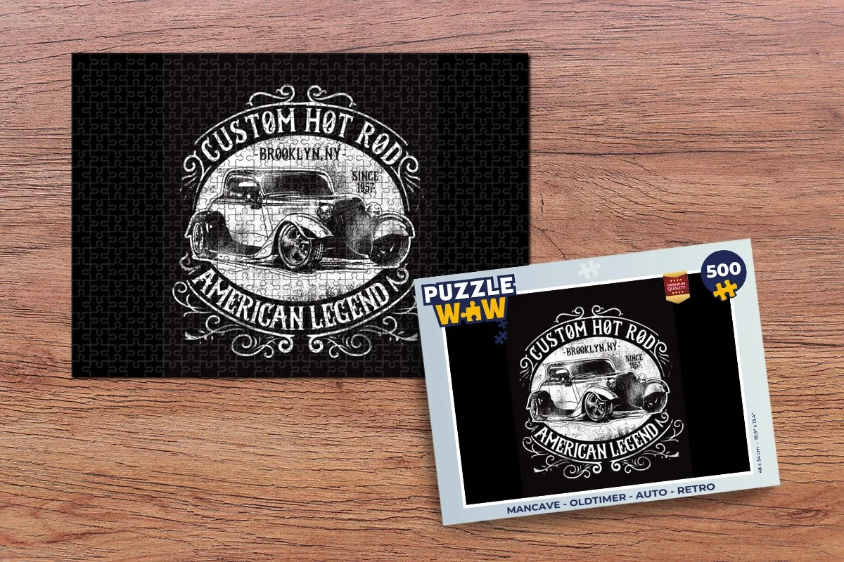 PuzzleWow Mancave Oldtimer Legpuzzel 500 Stuks - Multicolor