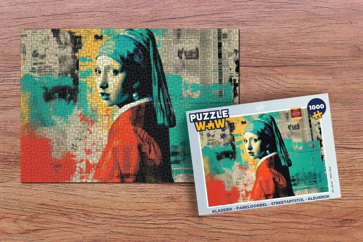 PuzzleWow Pareloorbel Streetart Legpuzzel 1000 Stuks - Klassiek