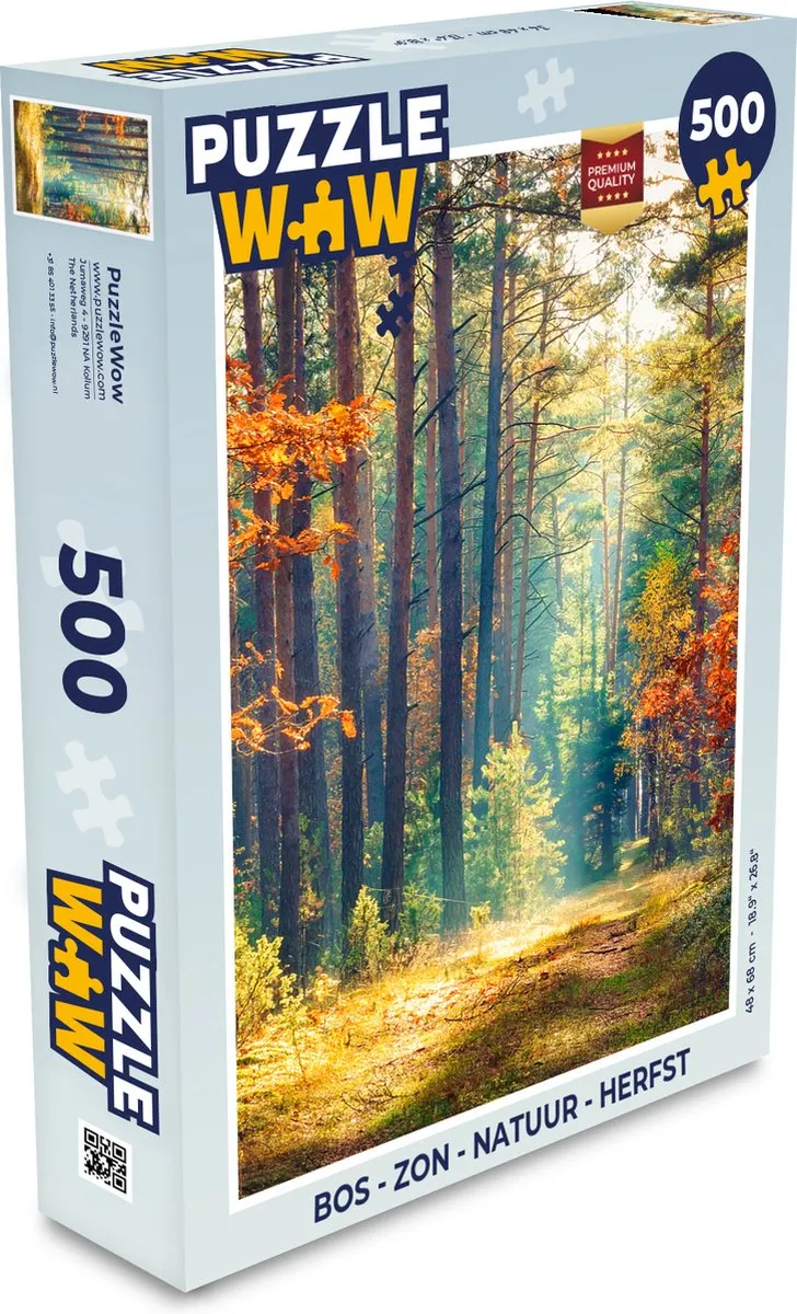 PuzzleWow Herfstzon Natuur Legpuzzel 500 Stuks - Multicolor