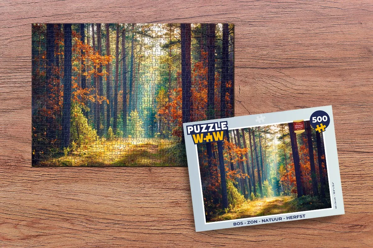 PuzzleWow Herfstzon Natuur Legpuzzel 500 Stuks - Multicolor