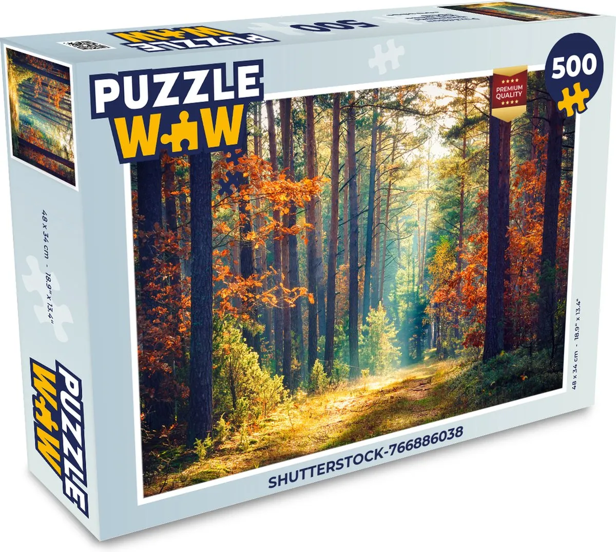 PuzzleWow Herfstzon Natuur Legpuzzel 500 Stuks - Multicolor