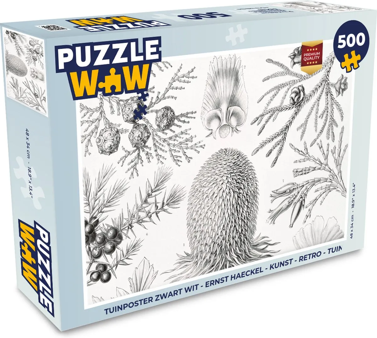 PuzzleWow Ernst Haeckel Coniferen Legpuzzel 500 Stuks - Multicolor