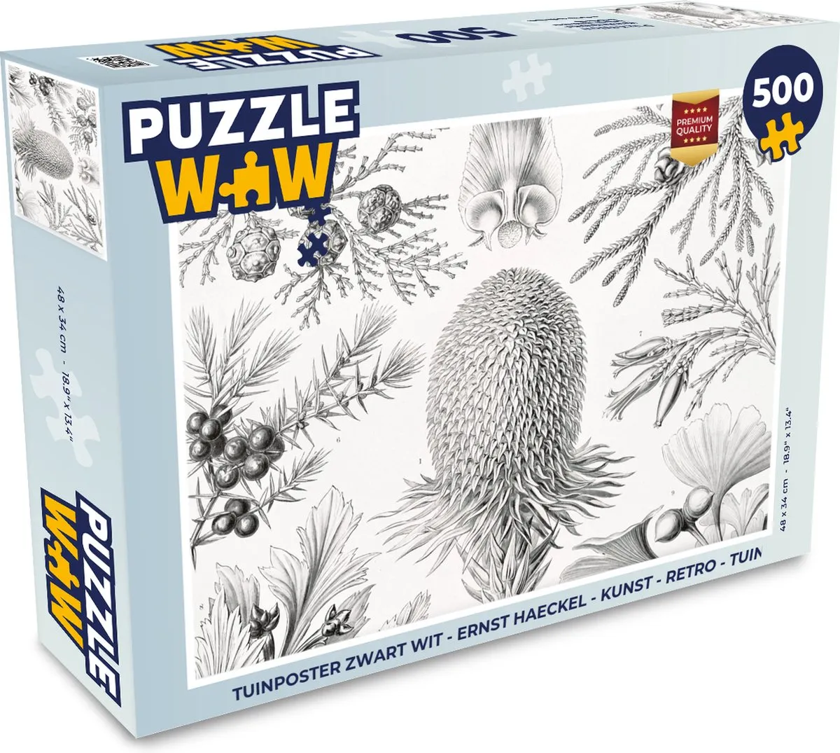 PuzzleWow Ernst Haeckel Coniferen Legpuzzel 500 Stuks - Multicolor