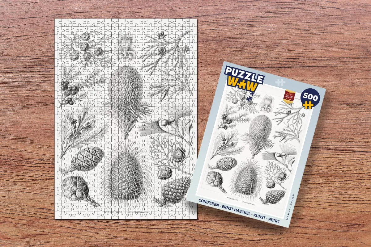 PuzzleWow Ernst Haeckel Coniferen Legpuzzel 500 Stuks - Multicolor