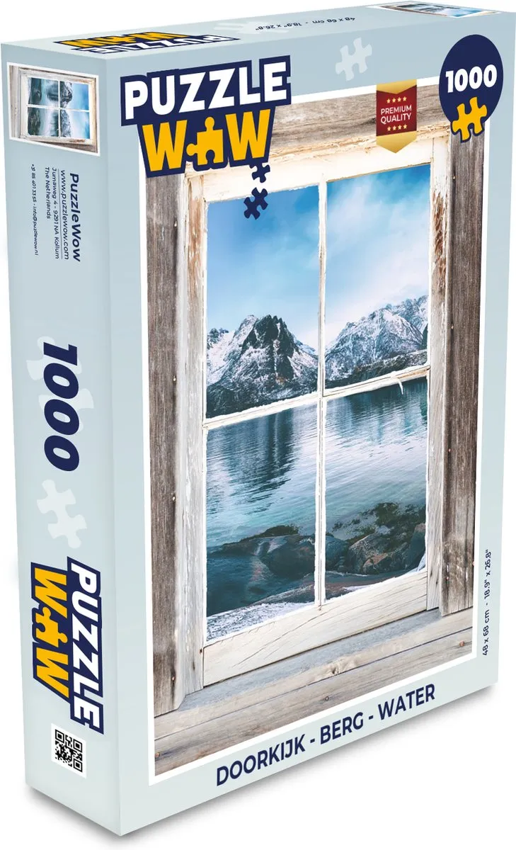PuzzleWow Doorkijk Berg Water Legpuzzel 1000 Stuks - Multicolor