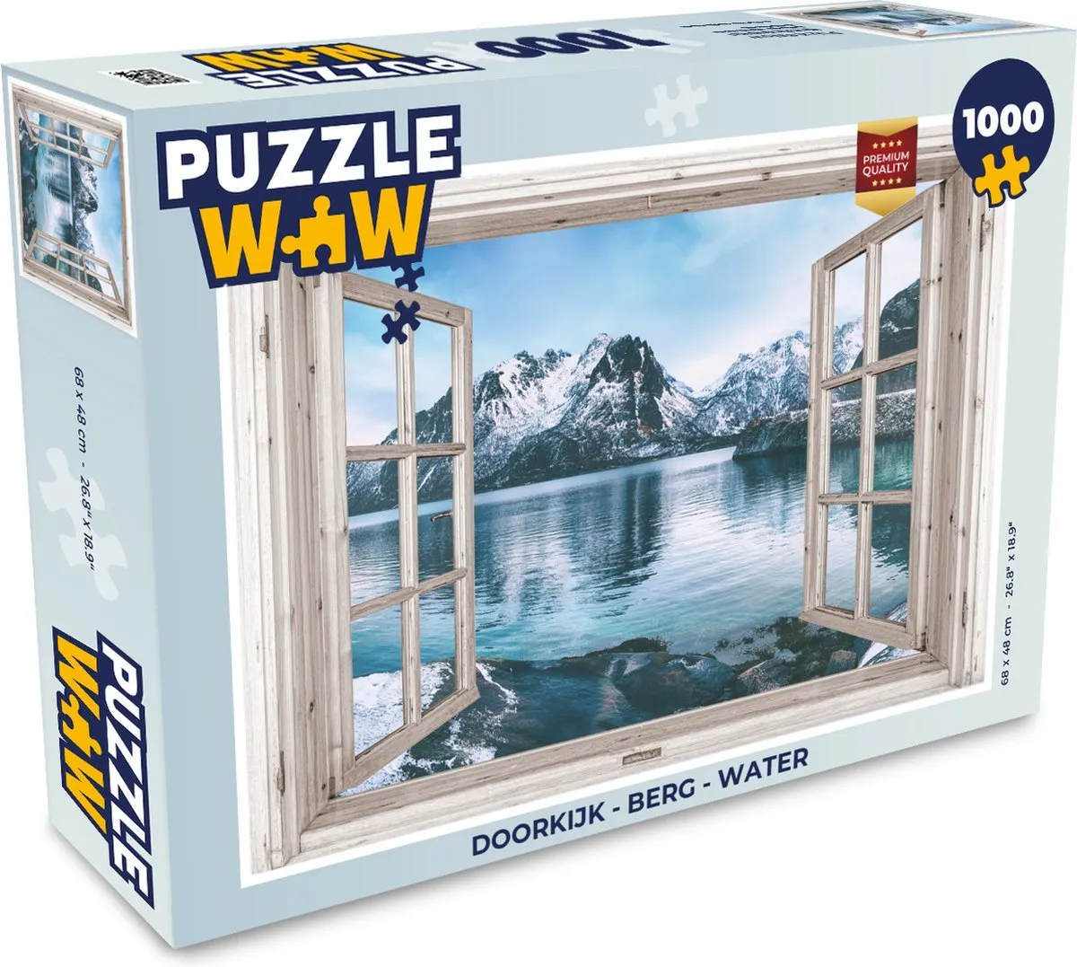 PuzzleWow Doorkijk Berg Water Legpuzzel 1000 Stuks