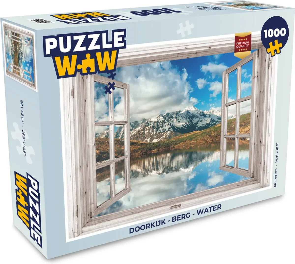 PuzzleWow Doorkijk Berg Water Legpuzzel 1000 Stuks - Multicolor