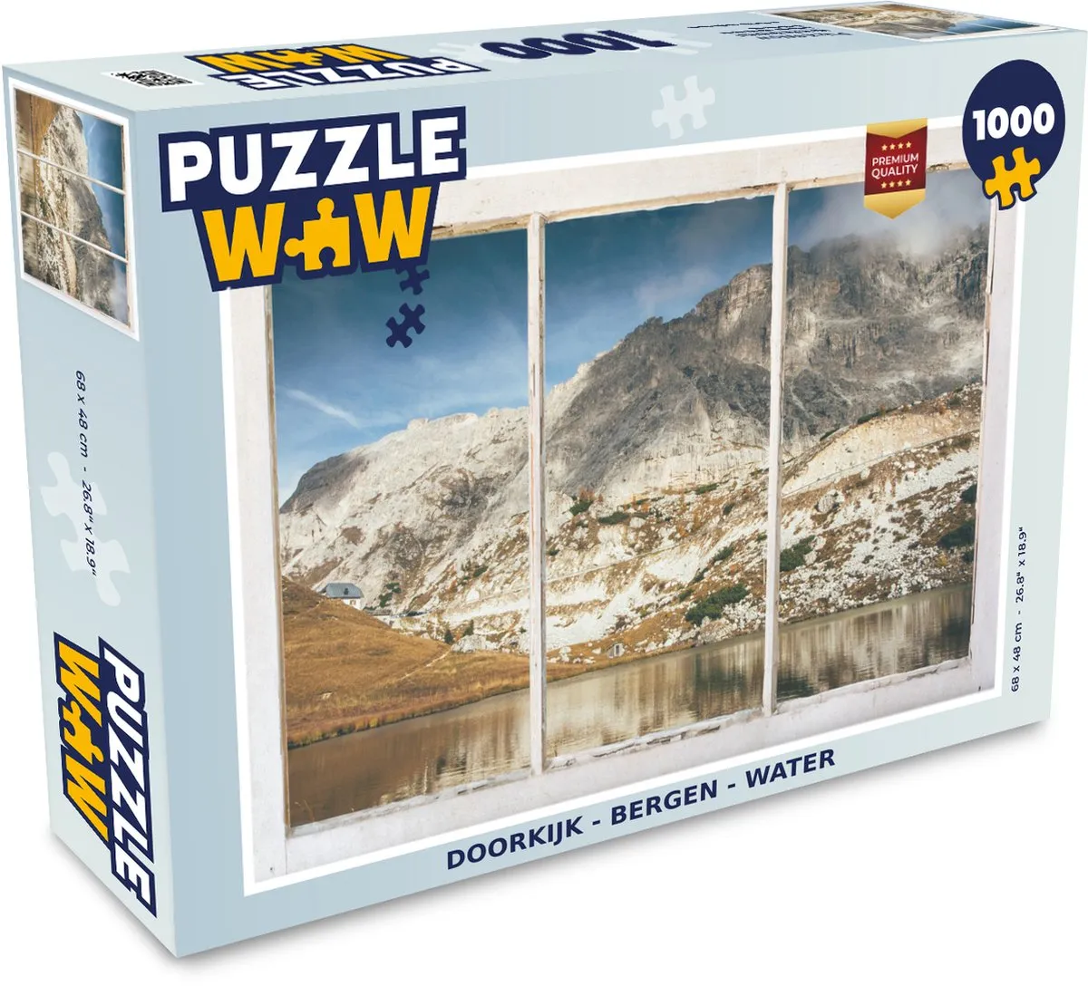 PuzzleWow Doorkijk Berg Water Legpuzzel 1000 Stuks - Multicolor