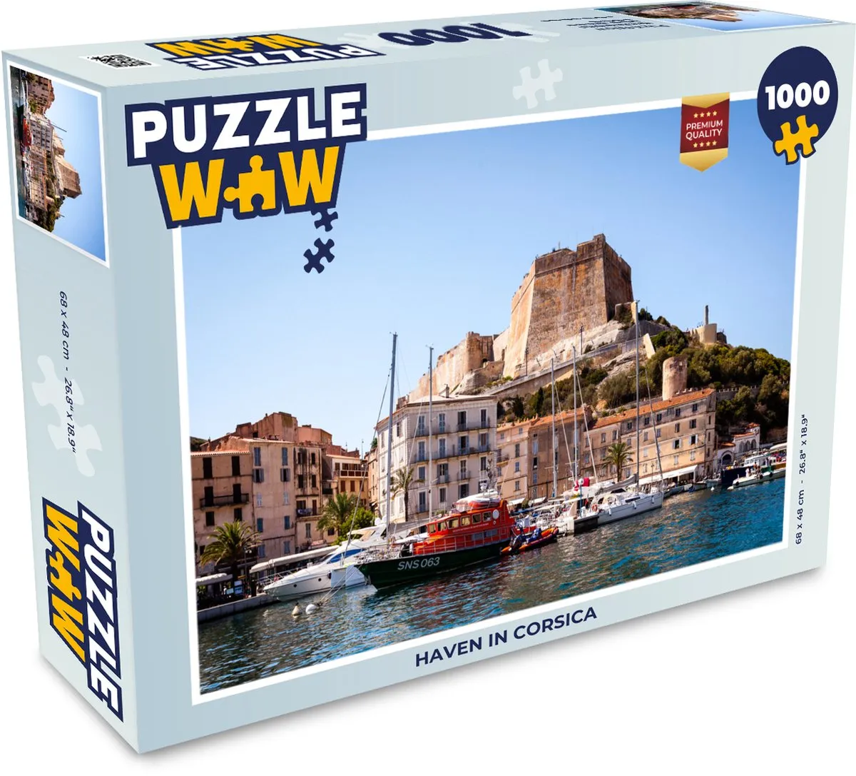 PuzzleWow Legpuzzel Haven in Corsica 1000 Stuks
