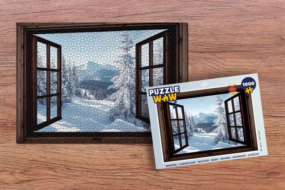 PuzzleWow Winter Landschap Legpuzzel 1000 Stuks - Bomen