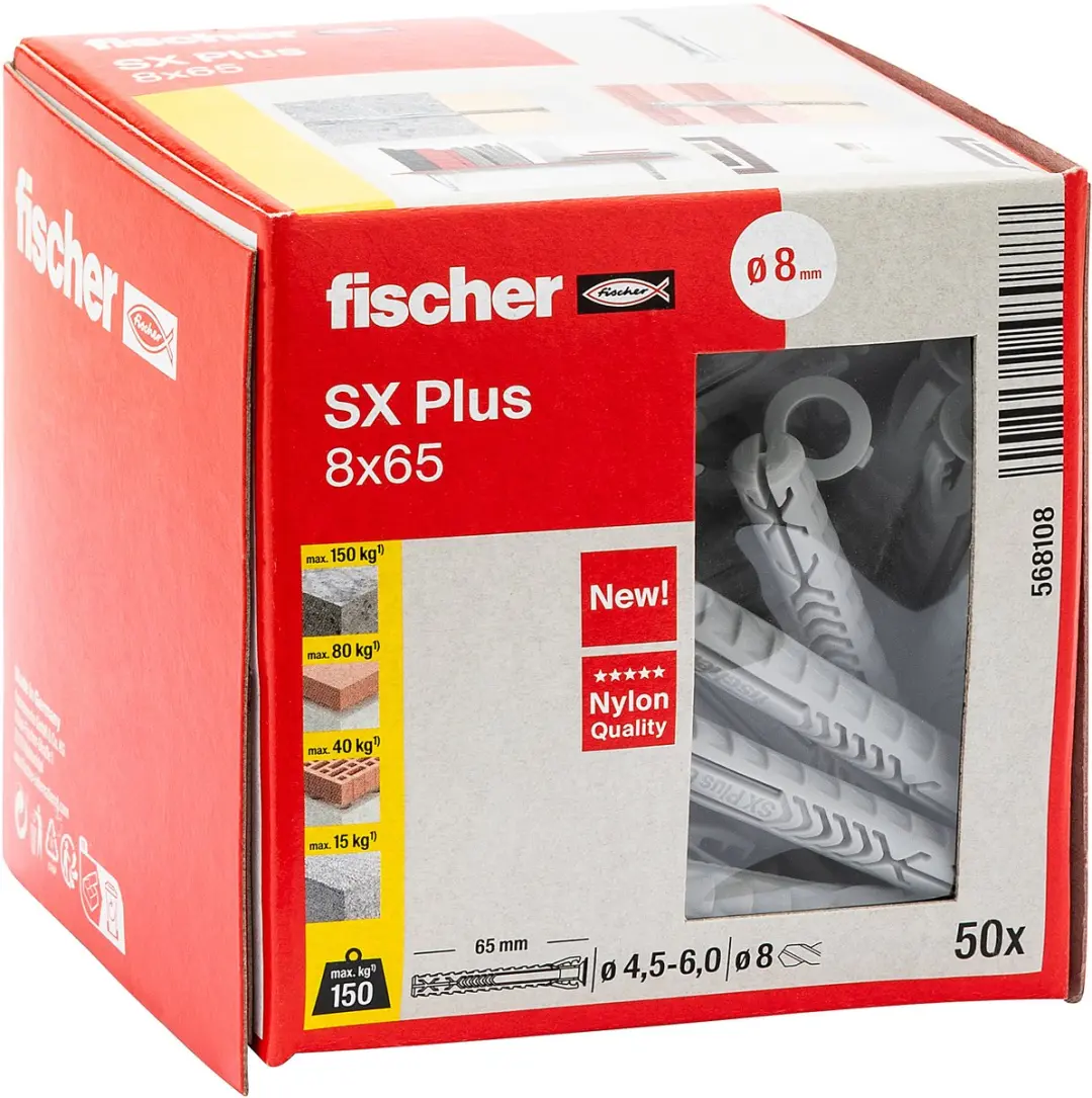 Fischer SX Plus 8x65 Universele Plug - 50 Stuks