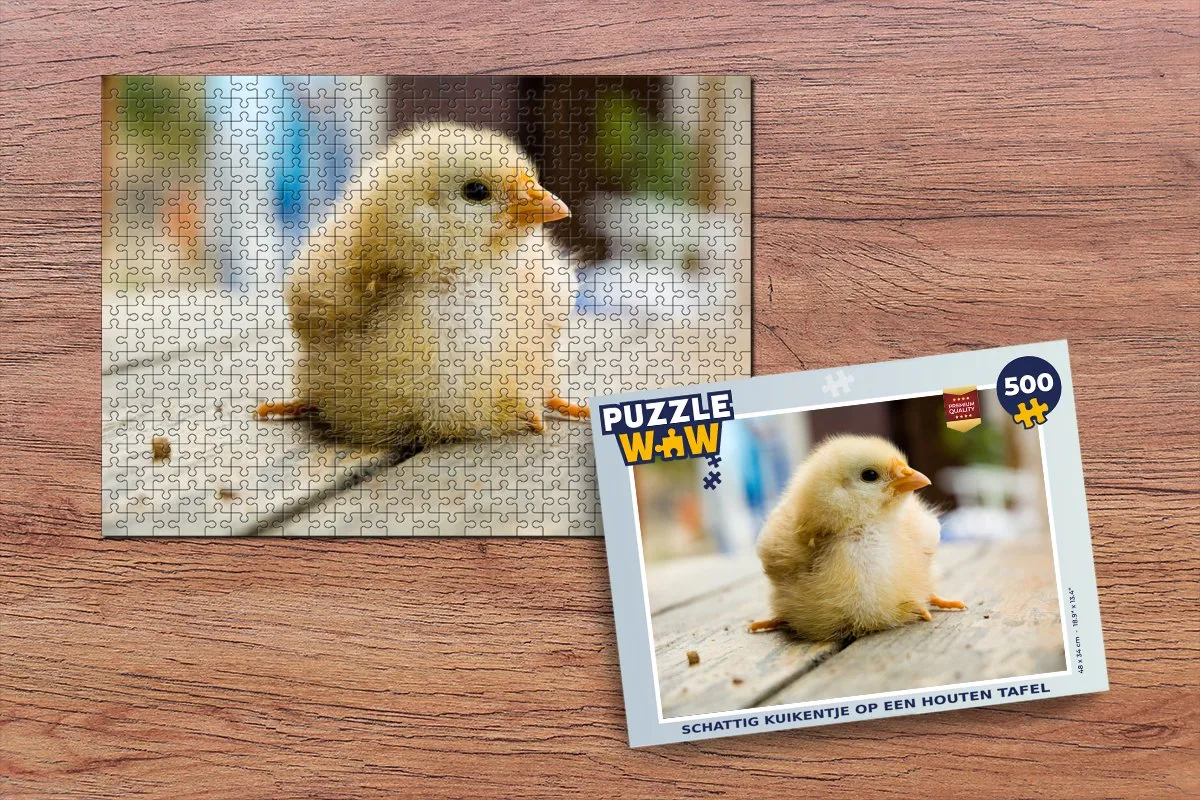 PuzzleWow Legpuzzel Schattig Kuikentje 500 Stuks - Multicolor