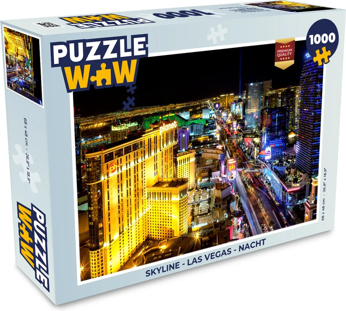 PuzzleWow Skyline Las Vegas Nacht Legpuzzel 1000 Stuks
