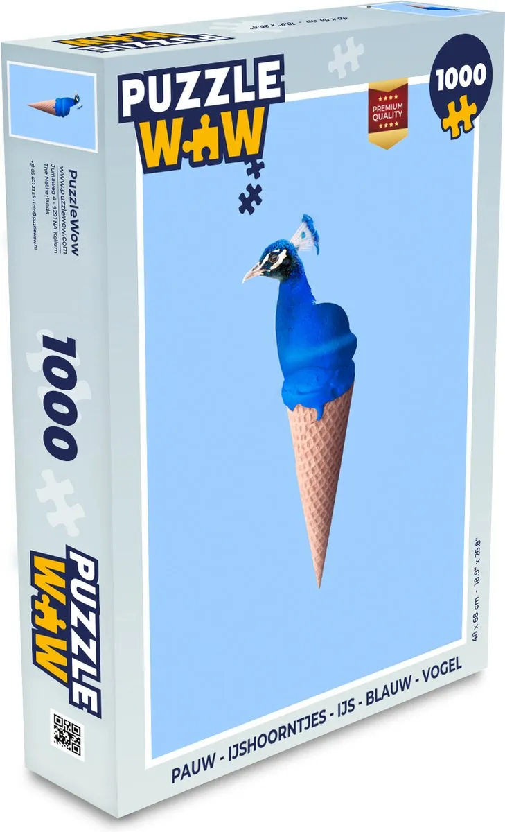 PuzzleWow IJshoorntje Vogel Legpuzzel 1000 Stuks - Multicolor