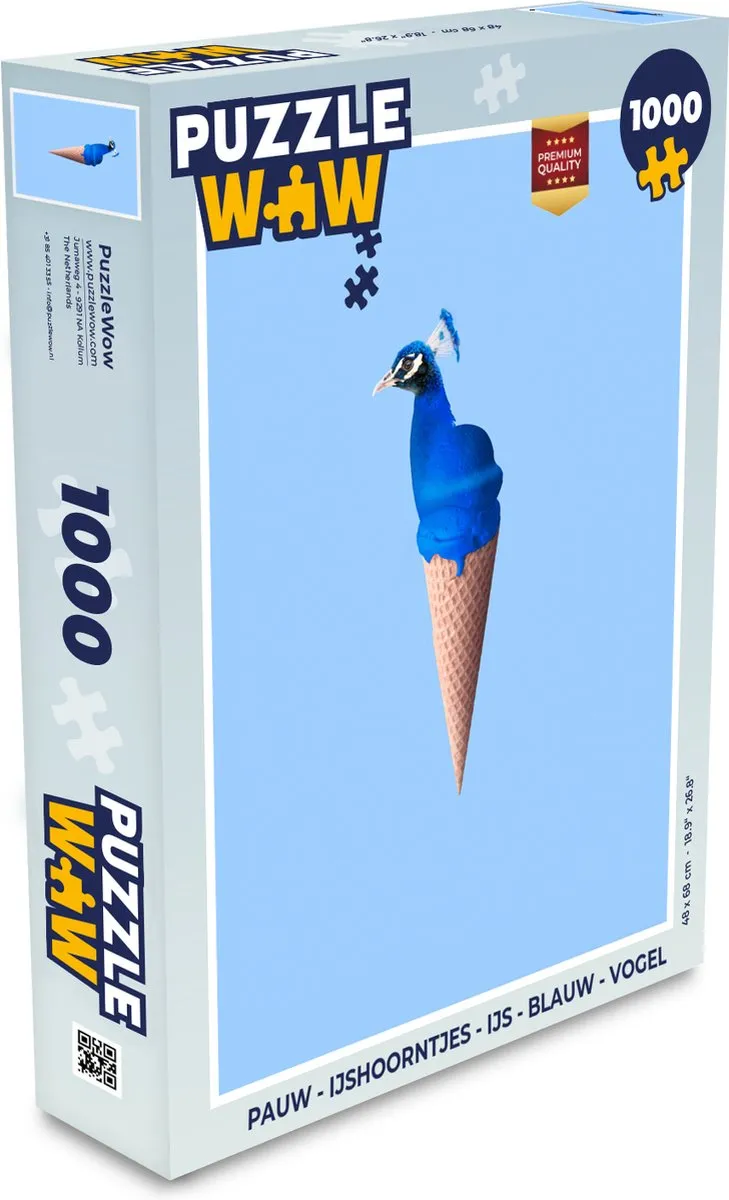 PuzzleWow IJshoorntje Vogel Legpuzzel 1000 Stuks - Multicolor