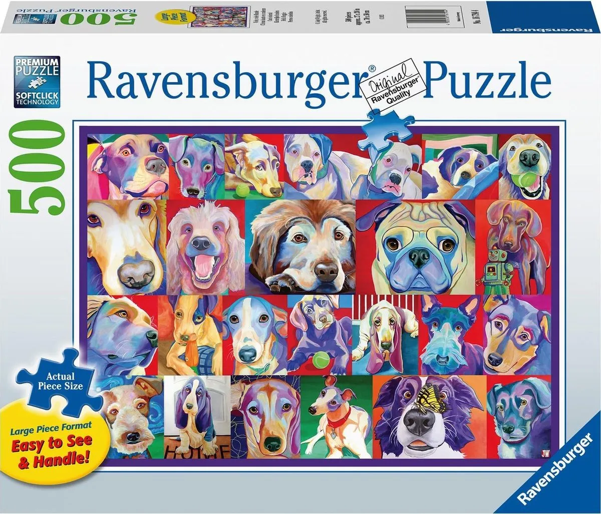 Ravensburger Kleurrijke Honden Legpuzzel 500 Stuks