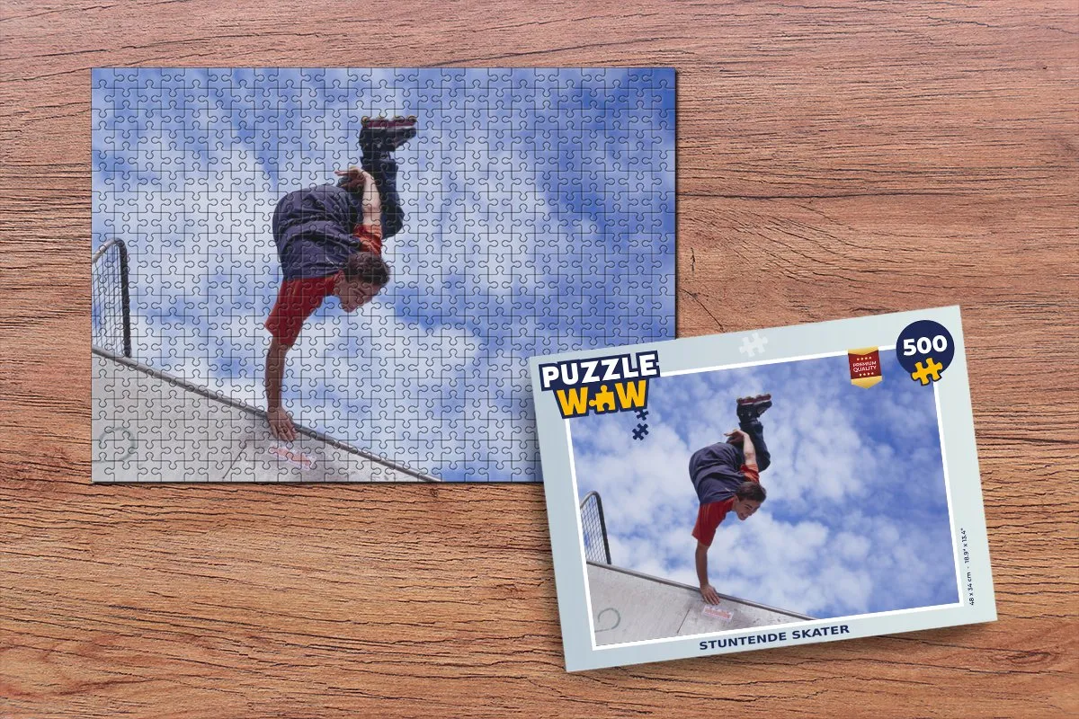 PuzzleWow Stuntende Skater Legpuzzel 500 Stuks - Multicolor