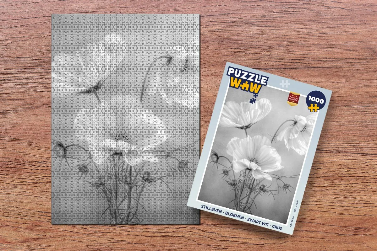PuzzleWow Stilleven Bloemen Klaproos Botanisch Legpuzzel 1000 Stuks - Multicolor
