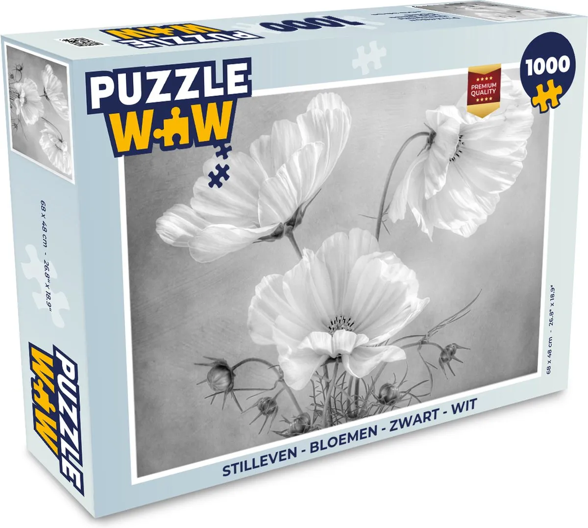 PuzzleWow Stilleven Bloemen Klaproos Botanisch Legpuzzel 1000 Stuks - Multicolor