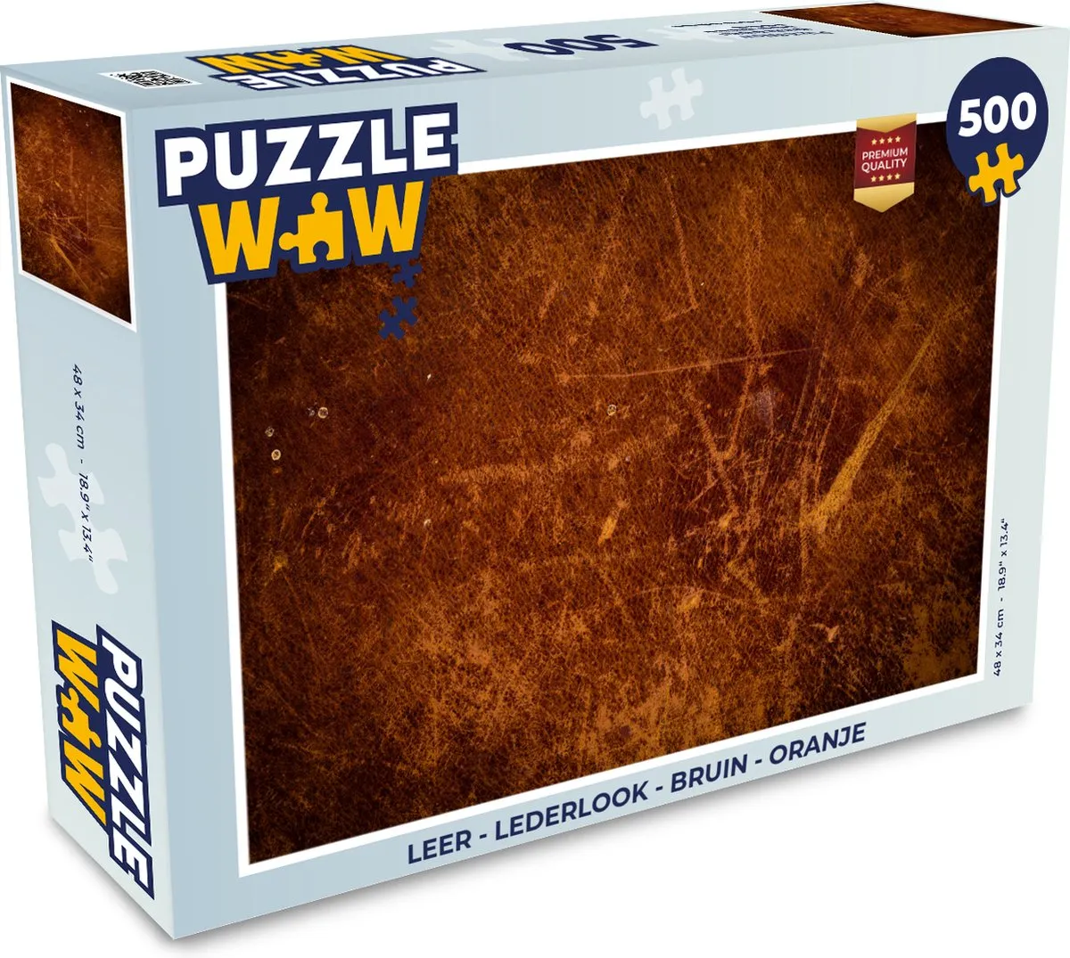 PuzzleWow Legpuzzel 500 Stuks - Lederlook Multicolor