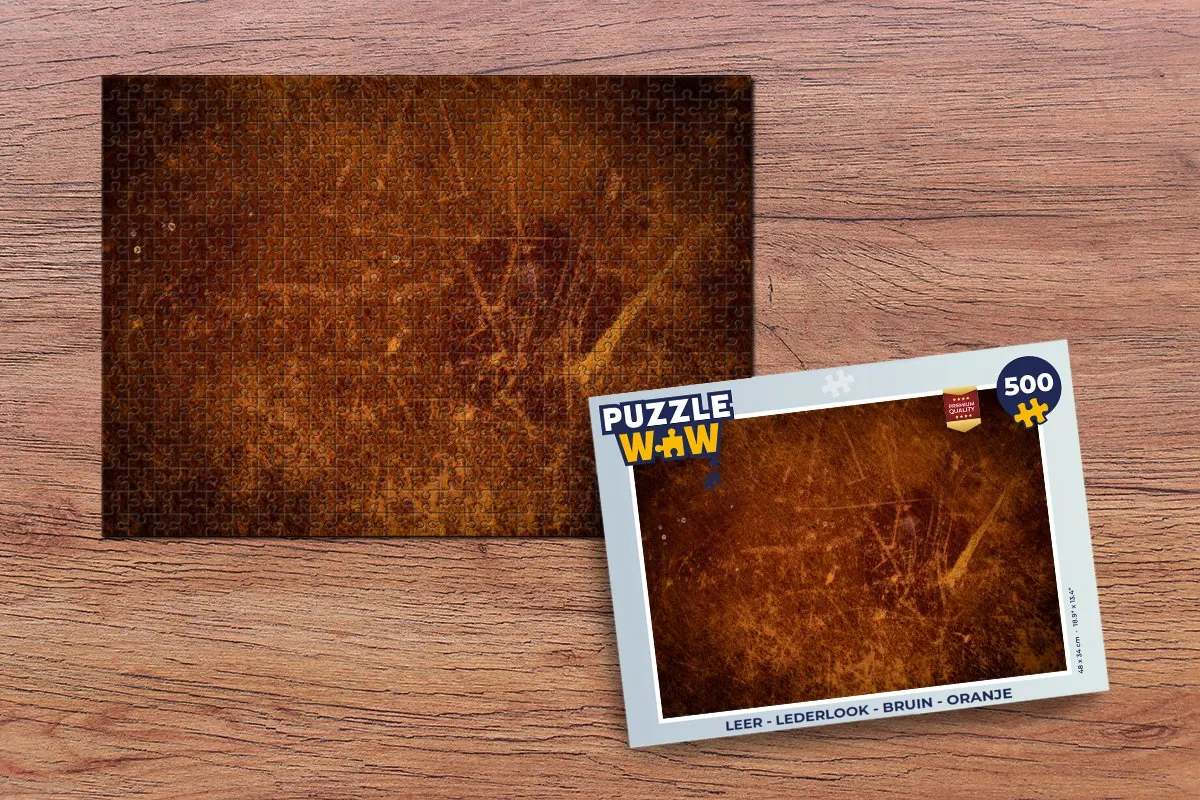 PuzzleWow Legpuzzel 500 Stuks - Lederlook Multicolor