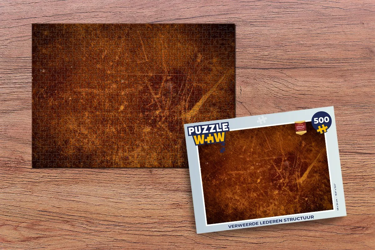 PuzzleWow Legpuzzel 500 Stuks - Lederlook Multicolor