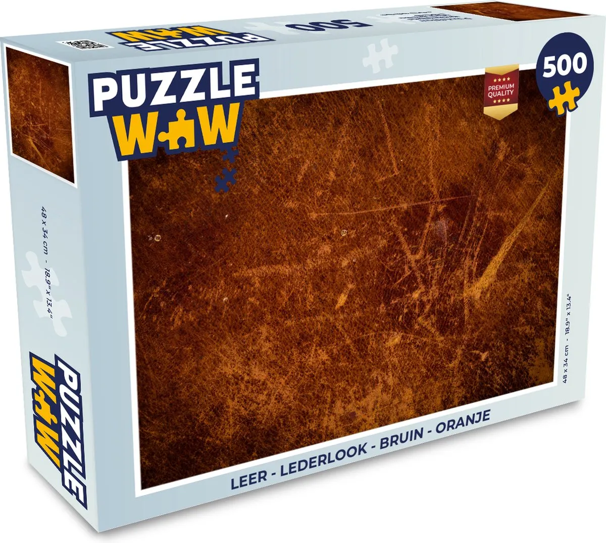 PuzzleWow Legpuzzel 500 Stuks - Lederlook Multicolor