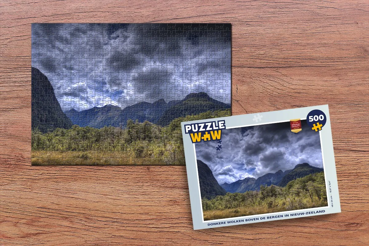 PuzzleWow Donkere Wolken Nieuw-Zeeland Legpuzzel 500 Stuks - Multicolor