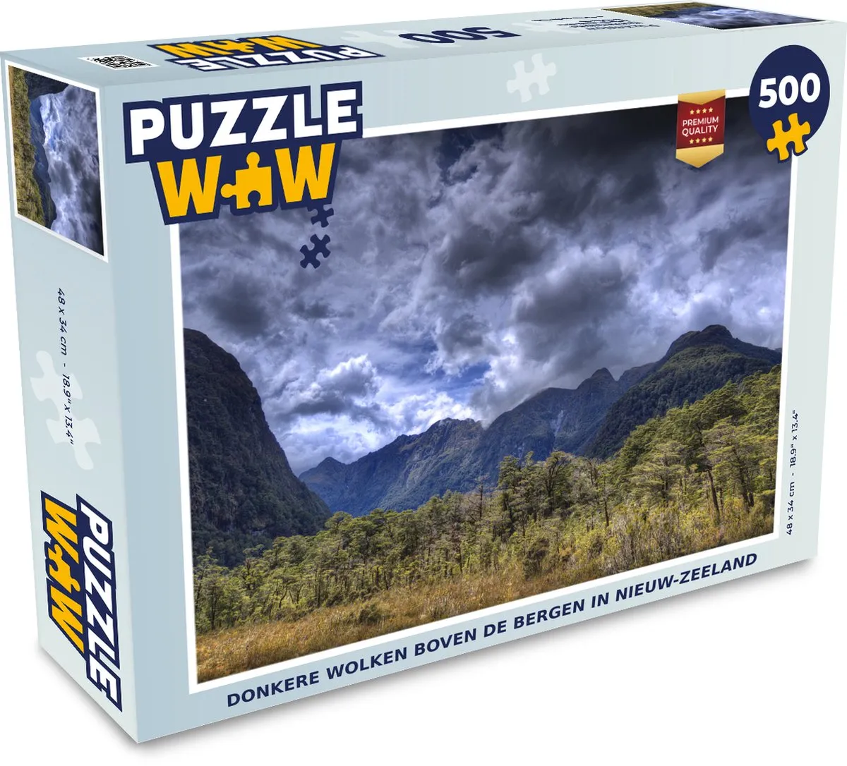 PuzzleWow Donkere Wolken Nieuw-Zeeland Legpuzzel 500 Stuks - Multicolor