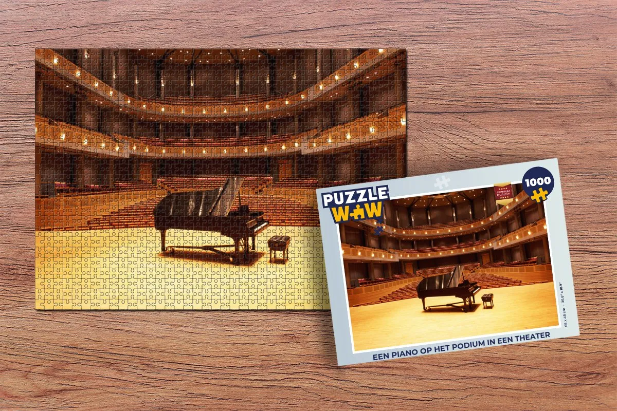 PuzzleWow Legpuzzel Een Piano op het Podium - 1000 Stuks - Multicolor