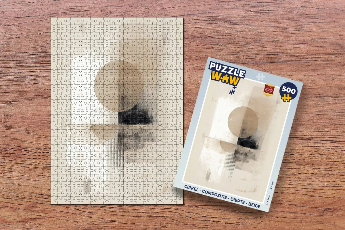 PuzzleWow Legpuzzel 500 Stuks - Beige Cirkel