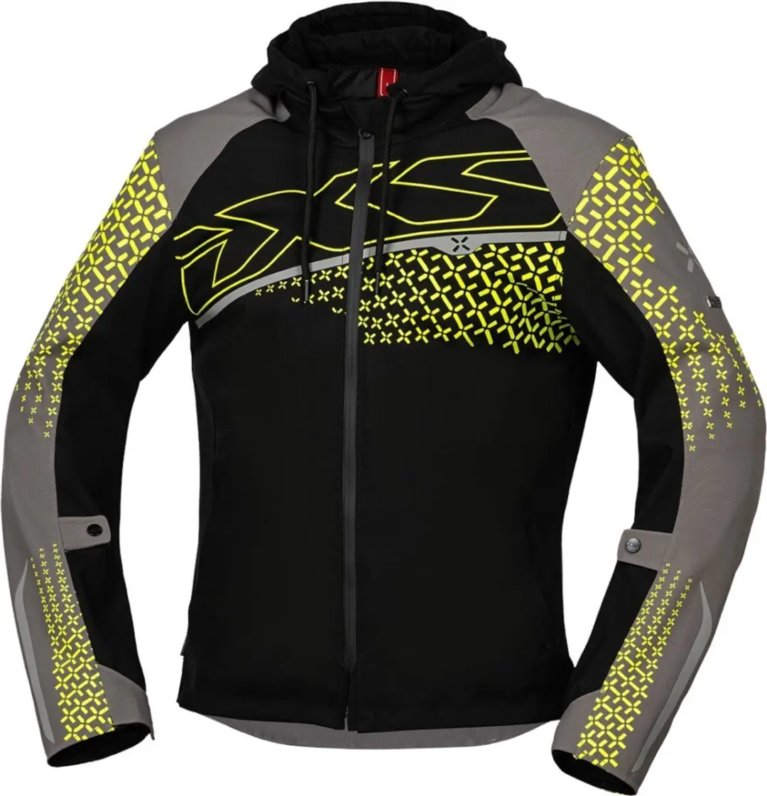 IXS Rapid-STX 1.0 Waterdichte Zwart Grijs Geel Textiele Motorjas