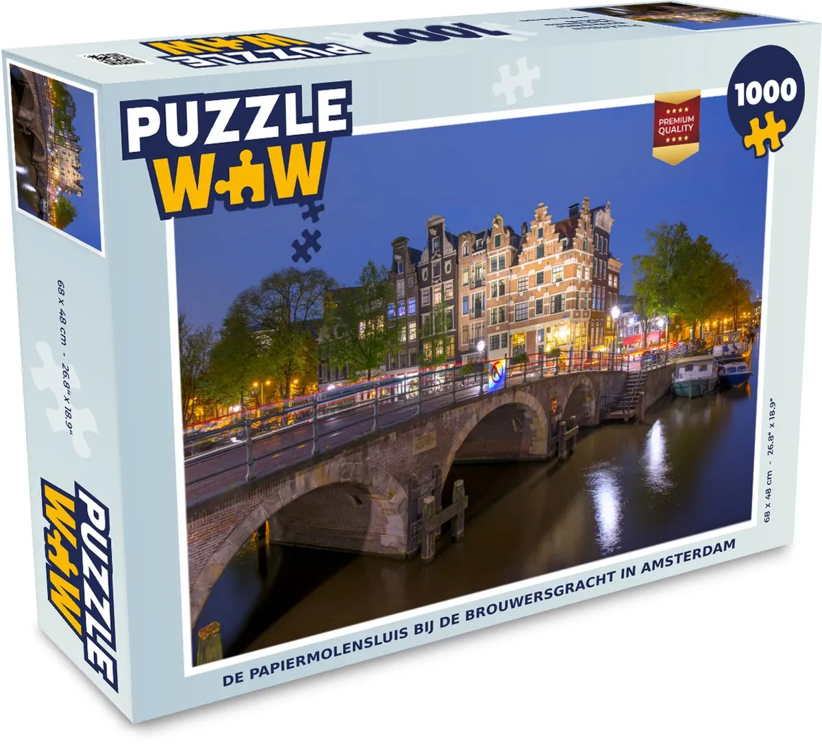 PuzzleWow Legpuzzel De Papiermolensluis Amsterdam 1000 Stuks