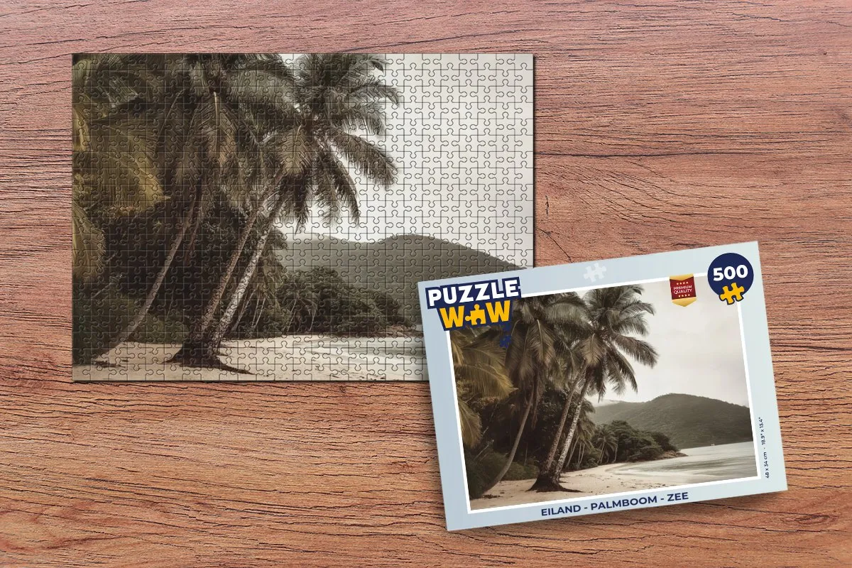 PuzzleWow Legpuzzel Eiland - Palmboom 500 Stuks - 8721414229499