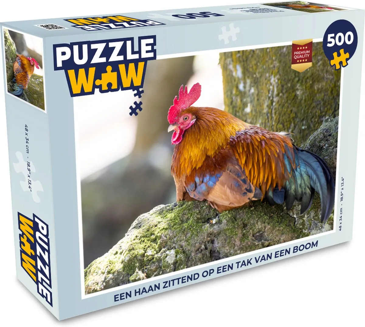 PuzzleWow Legpuzzel Een haan op een tak