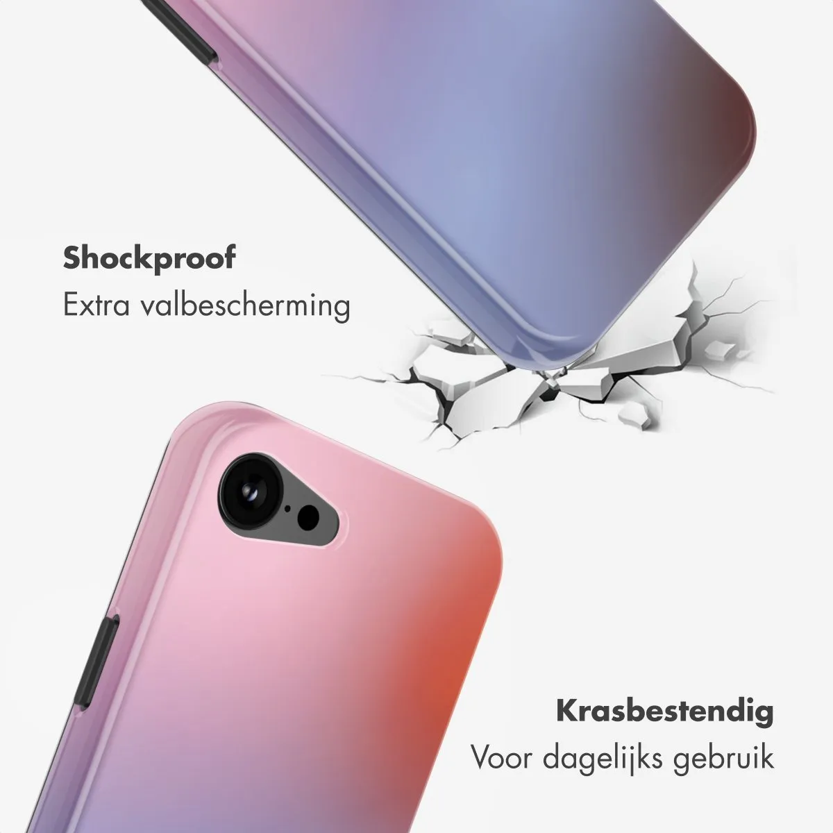 Selencia Hoesje iPhone 16e Gradient Soft Blush - MagSafe