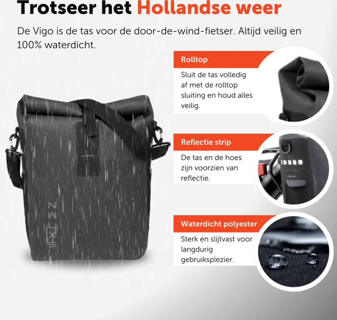 New Looxs Varo Single Fietstas 20L - Grijs - afbeelding 5 van 6