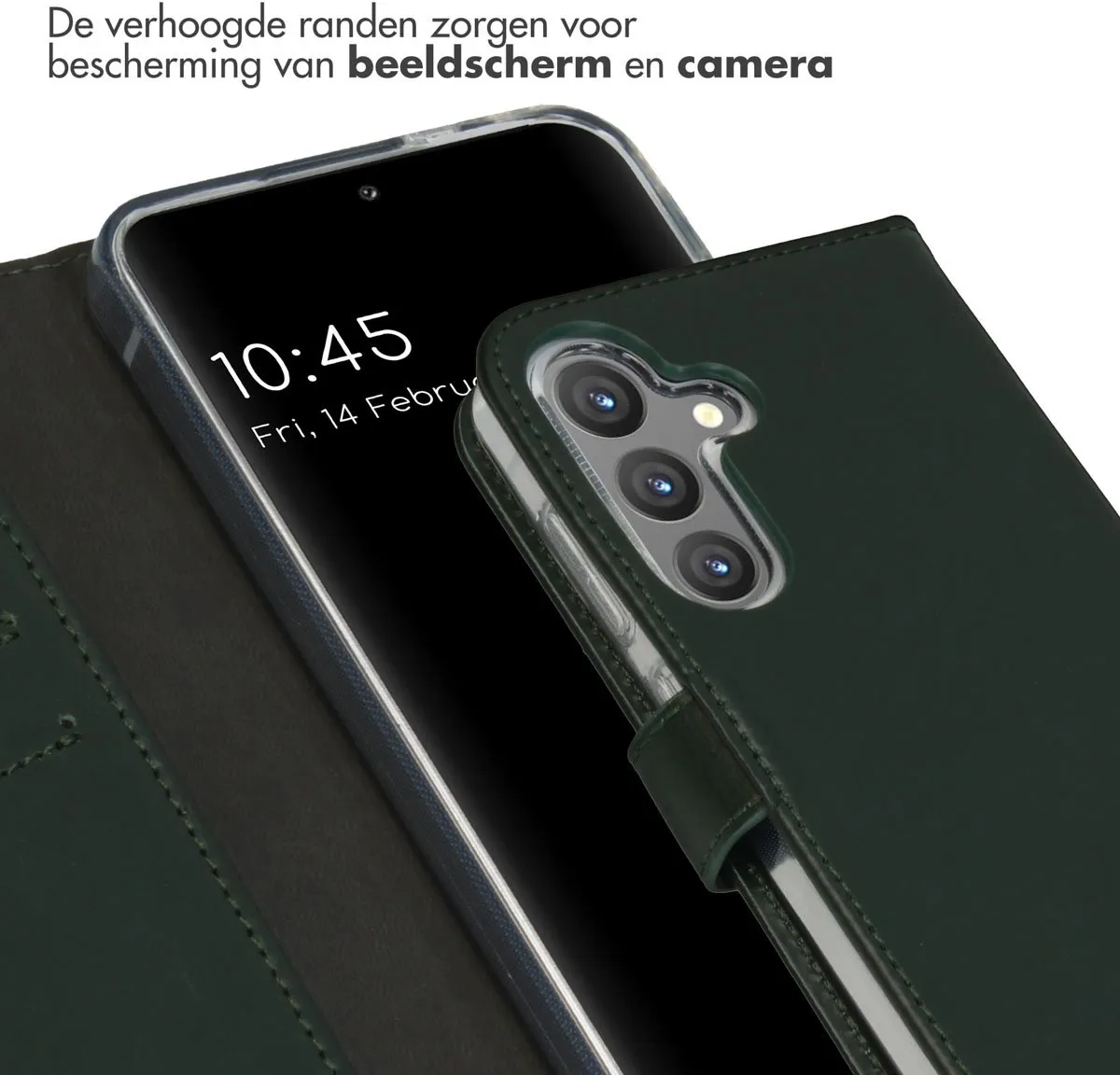 Selencia Hoesje Samsung Galaxy S24 Groen - Lederen Bookcase 3 Pasjes
