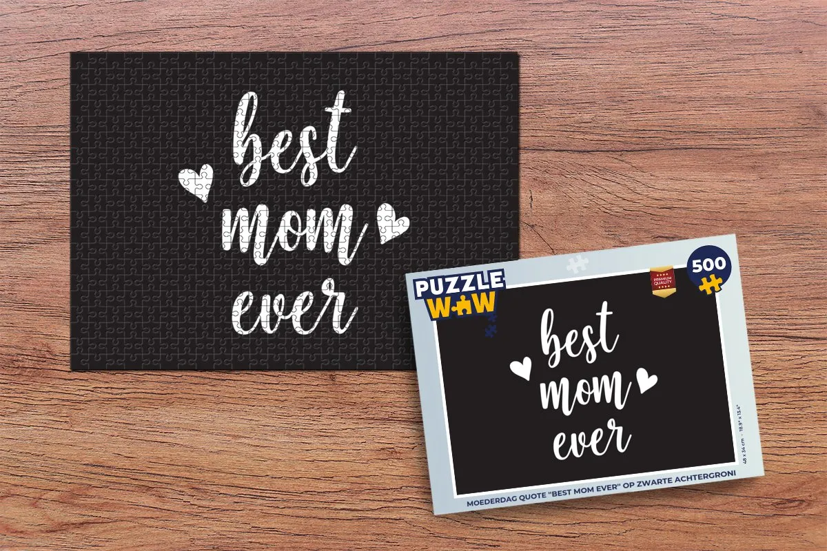 PuzzleWow Quote Best Mom Legpuzzel 500 Stuks - Multicolor