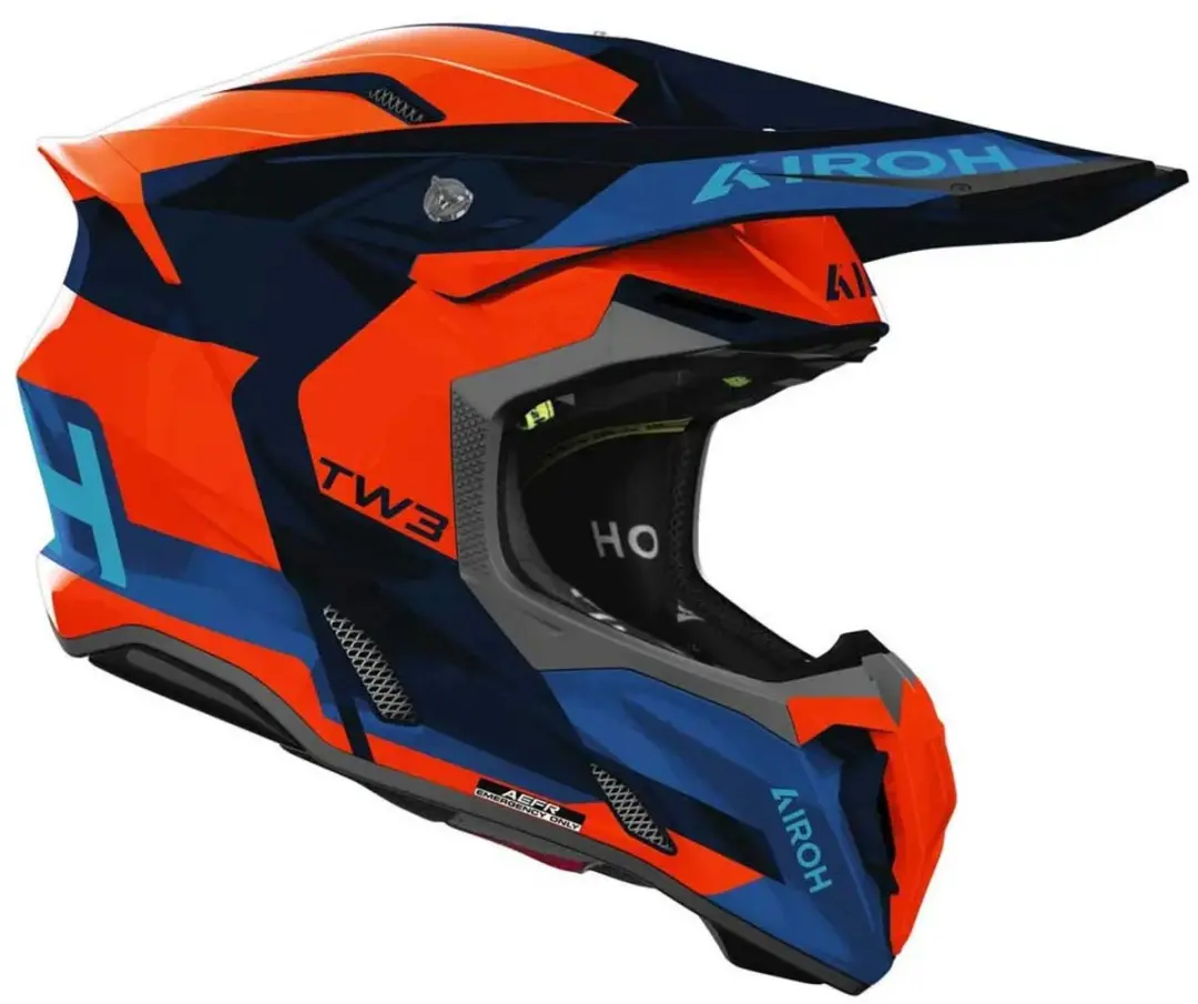 Airoh Twist 3 Fancy Motocrosshelm - M - Oranje/blauw