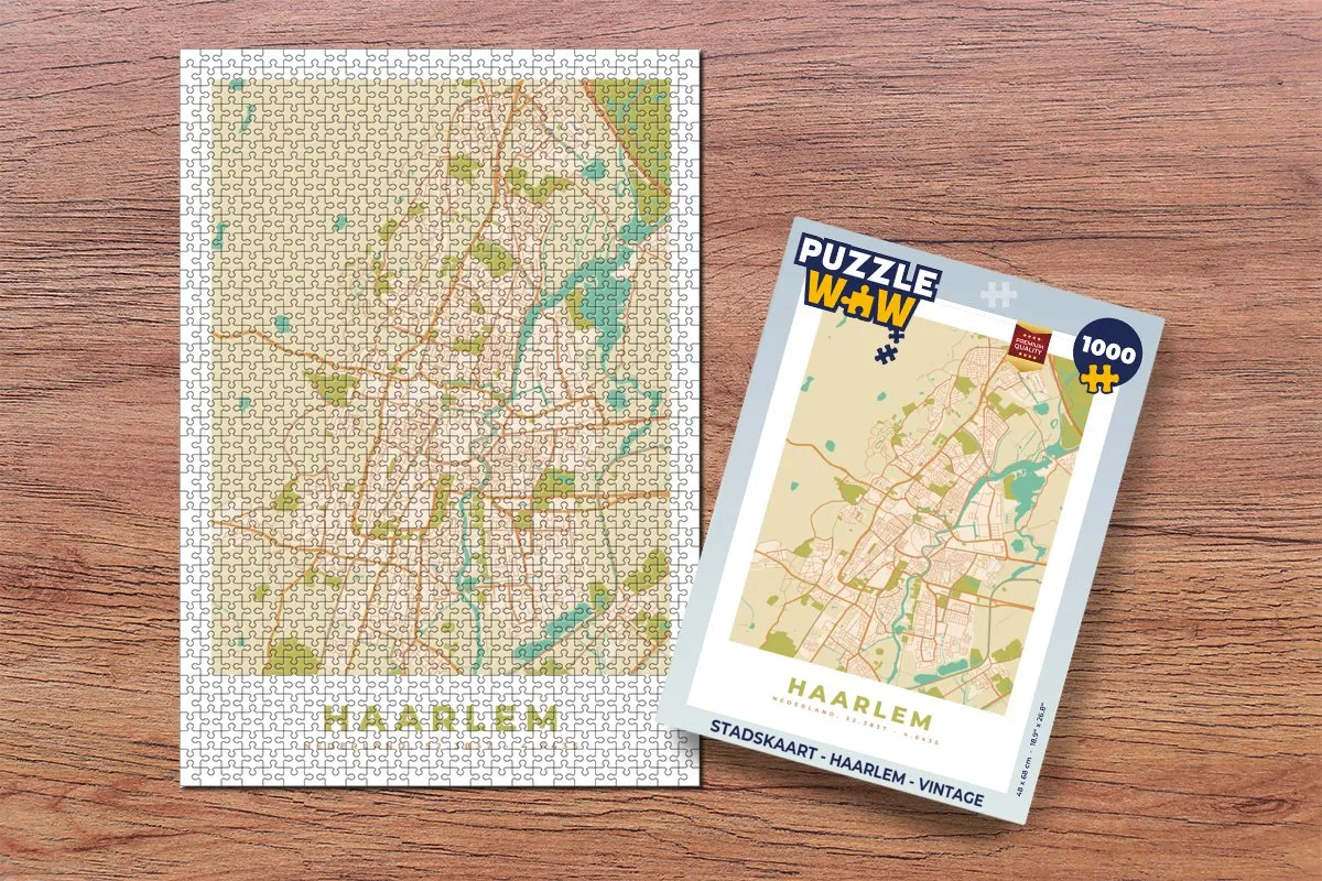 PuzzleWow Haarlem Vintage Legpuzzel 1000 Stuks - Multicolor