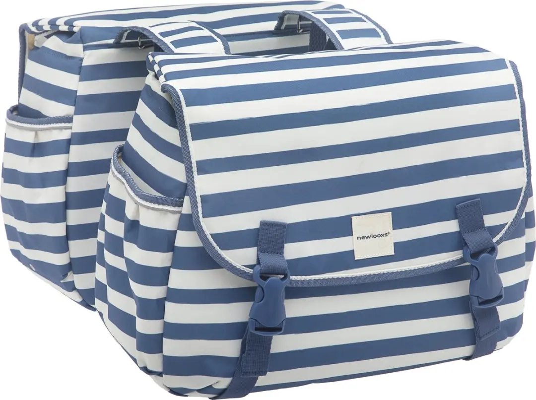 New Looxs Blue Stripe Joli Dubbele Fietstas