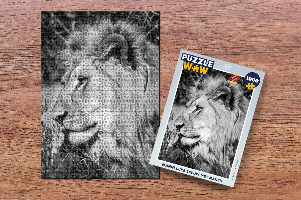 PuzzleWow Leeuw Dieren Legpuzzel 1000 Stuks - Multicolor