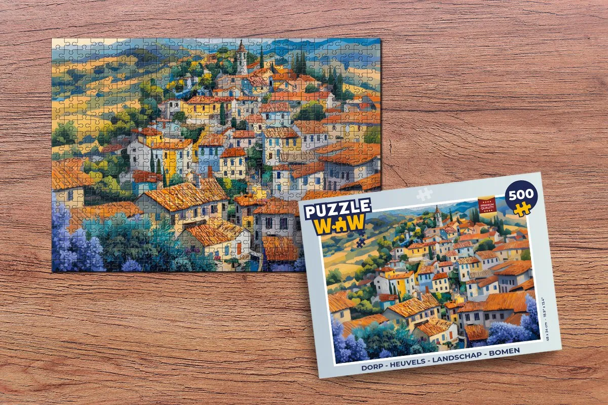 PuzzleWow Dorp - Heuvels Legpuzzel 500 Stuks