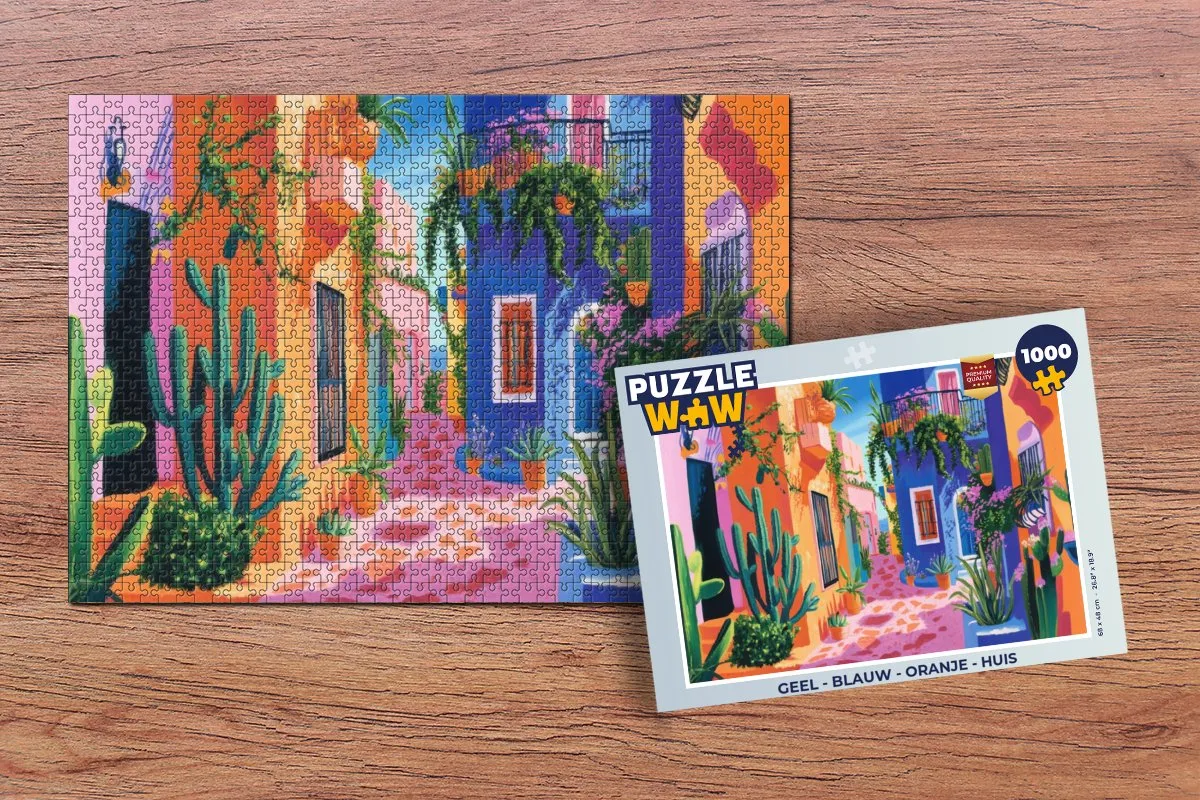 PuzzleWow Huis Legpuzzel 1000 Stuks - Kleurrijk