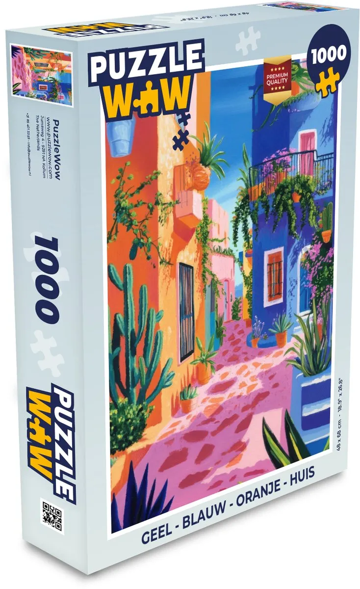 PuzzleWow Huis Legpuzzel 1000 Stuks - Kleurrijk