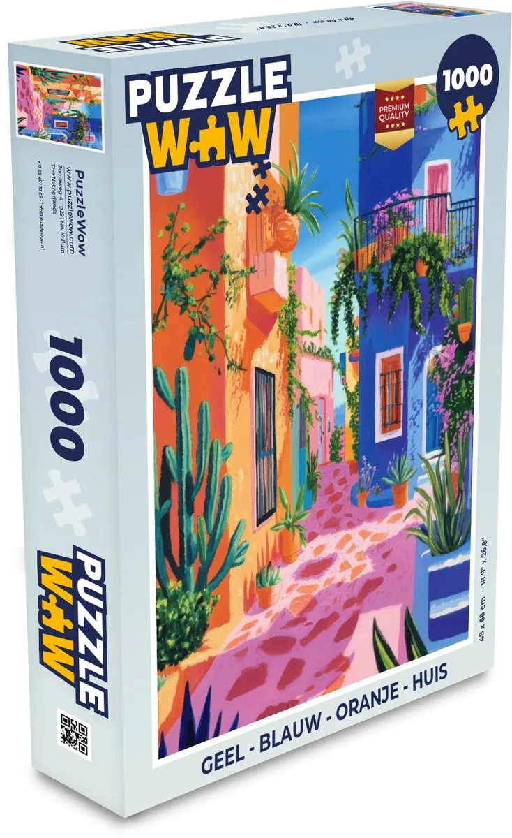 PuzzleWow Huis Legpuzzel 1000 Stuks - Kleurrijk