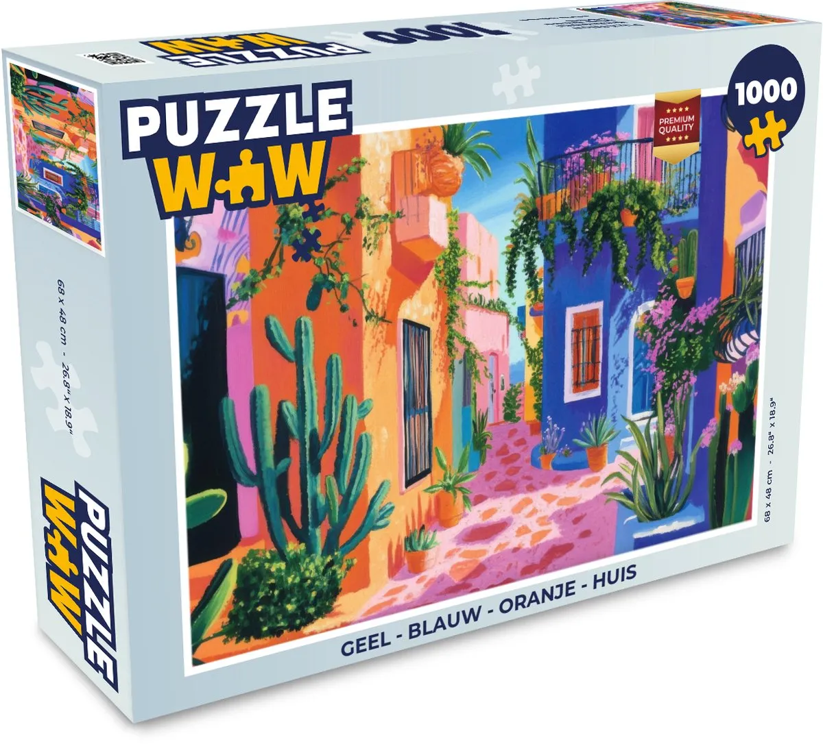 PuzzleWow Huis Legpuzzel 1000 Stuks - Kleurrijk