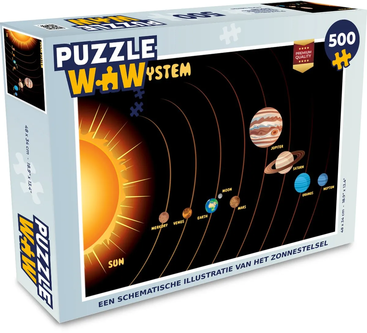 PuzzleWow Zonnestelsel Legpuzzel 500 Stuks